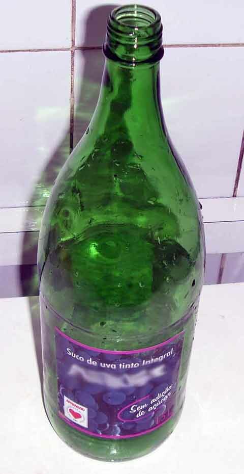 Garrafa suco uva segunda fermentação Kombucha